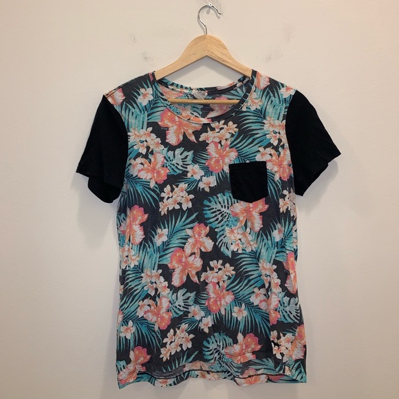 PINK Victorias Secret Orange, Green & Black Tropical shirt size S - Picture 3 of 9